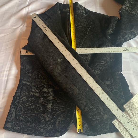 Liz Claiborne Classics Blazer Brocade Jacket Paisley Baroque Black on Black S - Picture 14 of 14